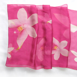 Silk Chiffon Orchid Scarves