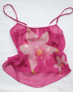 large orchid silk camisole top