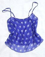 small blue orchid silk chiffon cami top