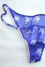 silk chiffon blue thongs 